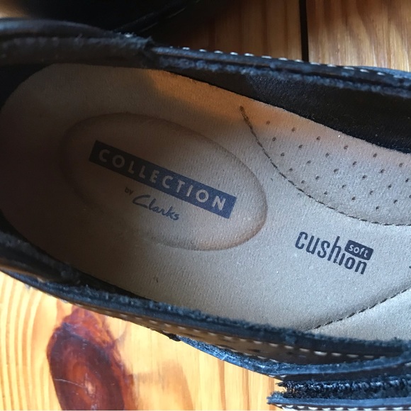 Clark’s Collection Black Leather Velcro Mary Janes, NWOT, 7.5 - Picture 3 of 14